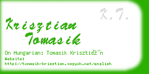 krisztian tomasik business card